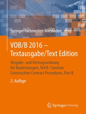 cover image of VOB/B 2016--Textausgabe/Text Edition
